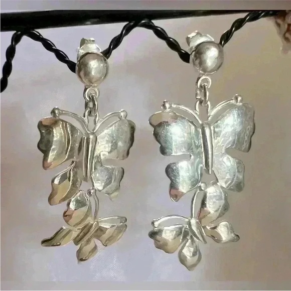 Anthropologie Silver Butterfly Jewelry Set - Picture 3 of 4